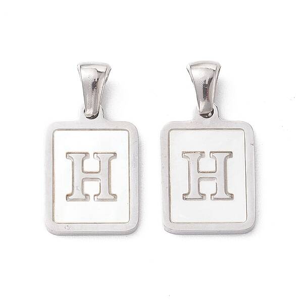 304 Stainless Steel Pave Shell Pendants