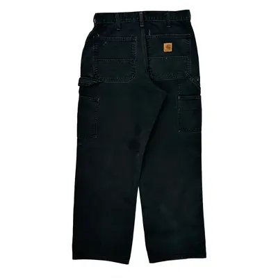 Carhartt Cargo Carpenter Trousers - 30? Waist Black Cotton