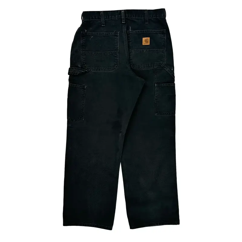 Carhartt Cargo Carpenter Trousers - 30? Waist Black Cotton