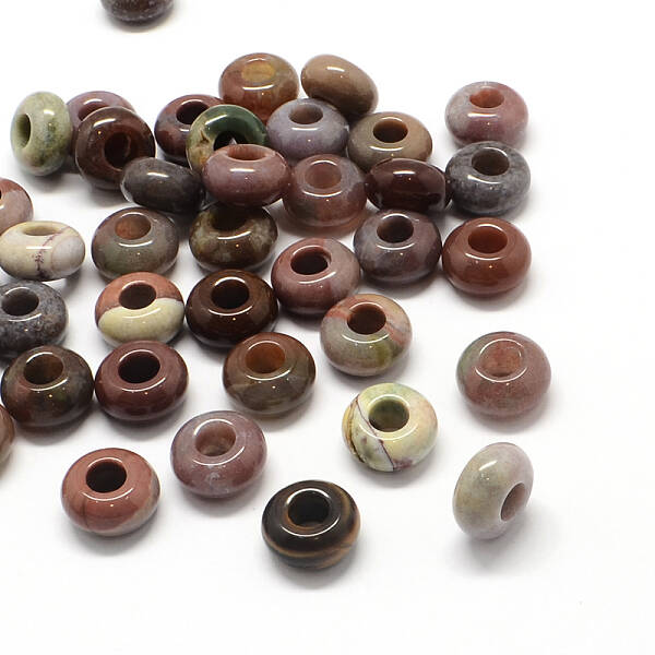 Natural Indian Agate European Large Hole Beads