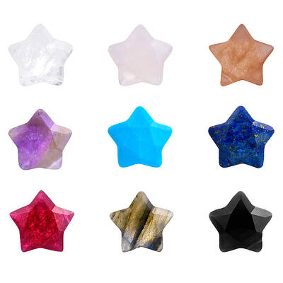 9pcs 9 style Natural Mixed Gemstone Charms