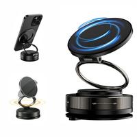 360° Adjustable Vacuum Magnetic Phone Holder,Suction Cup Phone Mount for Magsafe,Fordable and Retractable,Portable Cell Phon...