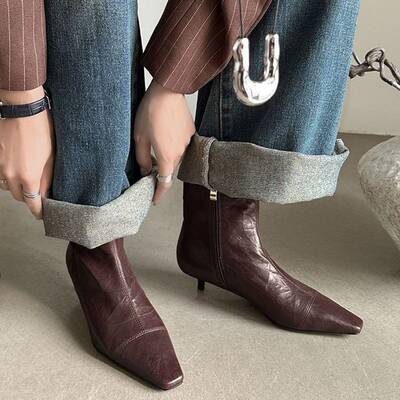 CHIKO Baja Pointy Toe Kitten Heels Ankle Boots