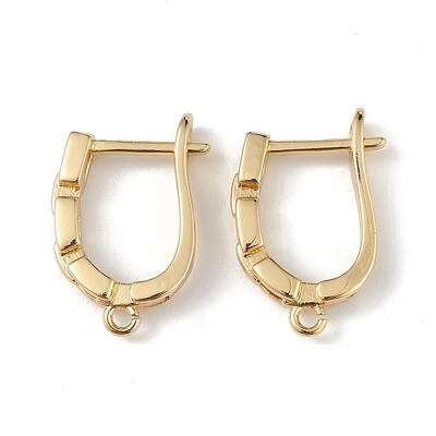 Brass Hollow Out Rectangle Hoop Earring Findings