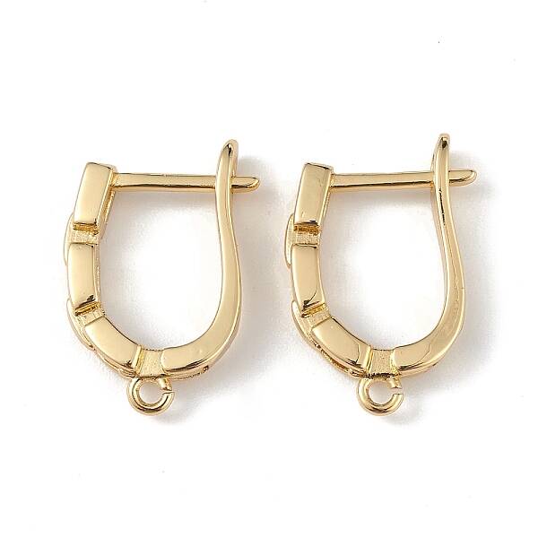 Brass Hollow Out Rectangle Hoop Earring Findings