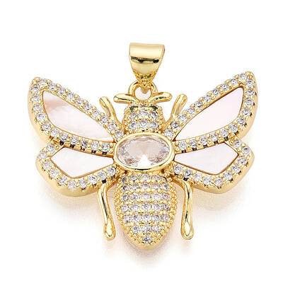 Brass Micro Pave Clear Cubic Zirconia Pendants
