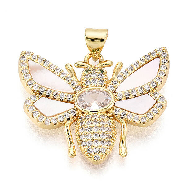 Brass Micro Pave Clear Cubic Zirconia Pendants