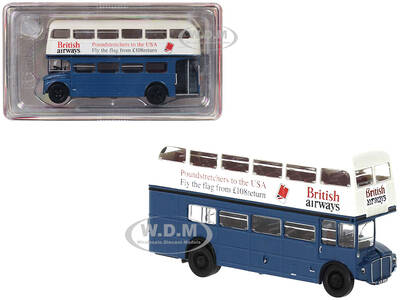 1970 AEC Routemaster Doubledecker Bus Blue and White \