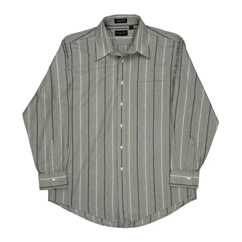 Christian Dior Shirt - Large Grey Cotton Blend