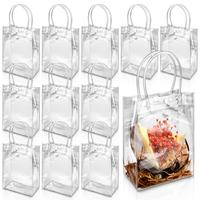 Clear Gift Bag with Handle, 10pcs/set Transparent Mini Handbag, Gift Wrapping Supplies for Birthday & Wedding Party Decor