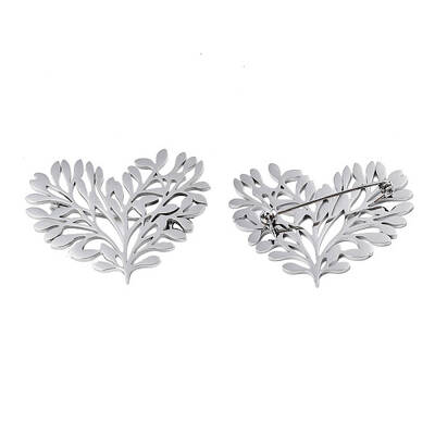 201 Stainless Steel Heart Tree Lapel Pin