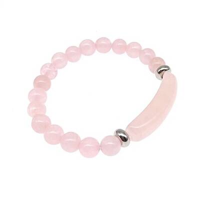 Natural Rose Quartz Bead Stretch Bracelets for Women Men