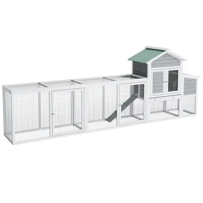 Garvee Spacious Outdoor Wooden Bird Cage – Large Chicken Coop with Run, Asphalt Roof, Nesting Box, Easy-Clean Sliding Tray ...