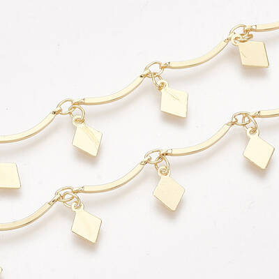 Handmade Brass Scalloped Bar Chains