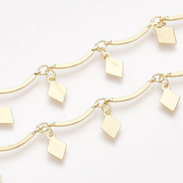 Handmade Brass Scalloped Bar Chains