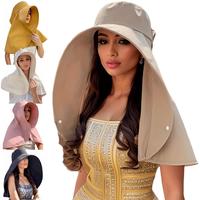 Stylish Women's Solid Color Wide Brim Sun Hat - Casual Outdoor Sun Protection, Ideal Fashion Accessory for Beach, Garden, Dai...