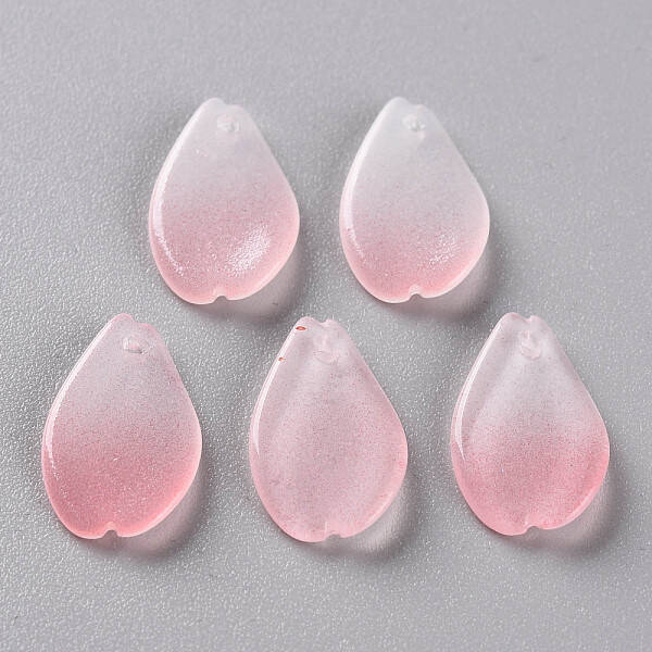 Two Tone Transparent Spray Painted Glass Pendants