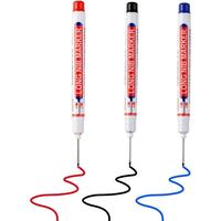 3 count Long  Marker Pens Multi-Purpose Deep Hole Pens Deep Drill Hole Long Nib Deep Hole Pens Colorful Carpenter Pen for Bat...