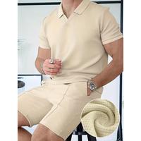 Summer Sports Polo Set 2 Sets Men's Summer Casual Short-Sleeved Shirt And Shorts Set - Outdoor Sports Polo T-Shirt