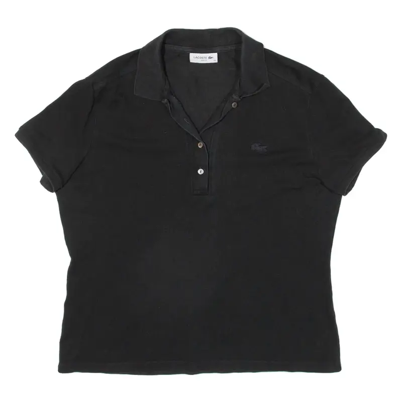 LACOSTE Slim Fit Womens Polo Shirt Black M