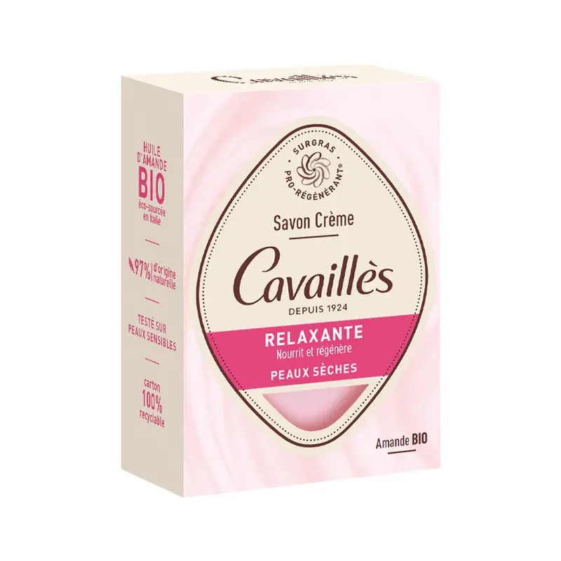 Saponetta Pro-Rigenerante alla Mandorla Roge Cavailles, Nutriente e Riparatrice, 100 g