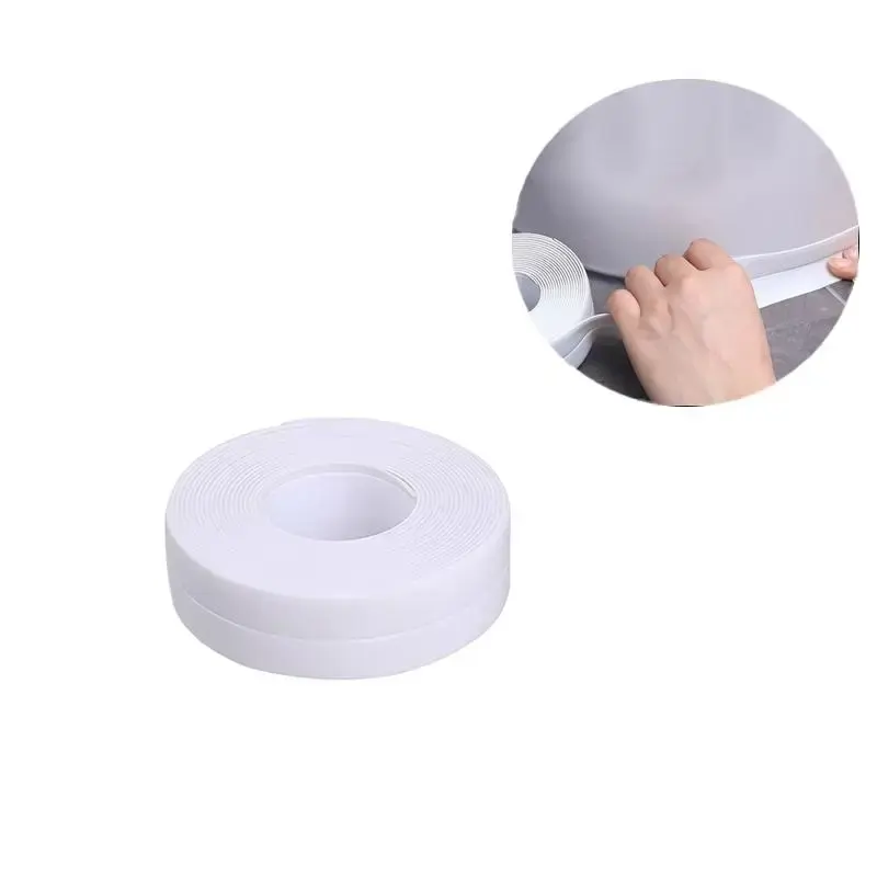 Sealing Tape, 1 Roll Toilet Caulk Strip, Waterproof White Caulking Tape for Bathroom, Self Adhesive Caulk Tape Sealant Strip ...