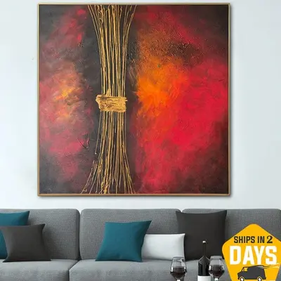 Abstract Colorful Paintings On Canvas Original Energy Textured Artwork Creative Oil Painting Contemporary Wall Art for Living...