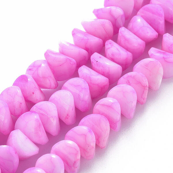 Opaque Baking Painted Crackle Glass Beads Strands