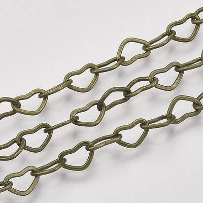 Soldered Brass Covered Iron Heart Chains