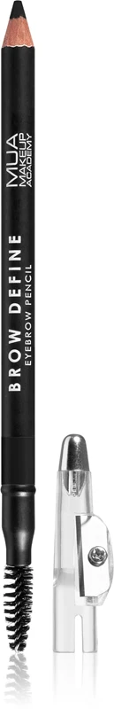 MUA Makeup Academy Define long-lasting eyebrow pencil with brush black color 1.2 g