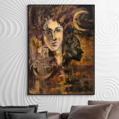 Abstract Oil Painting Abstract Woman Faces Art on Canvas Female Face Painting Figurative Oil Painting Woman Wall Art | DAY AN...