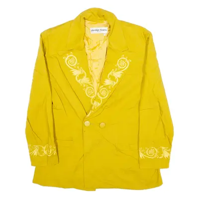 CHRISTIAN LLINARES France Womens Blazer Coat Yellow Viscose Floral S