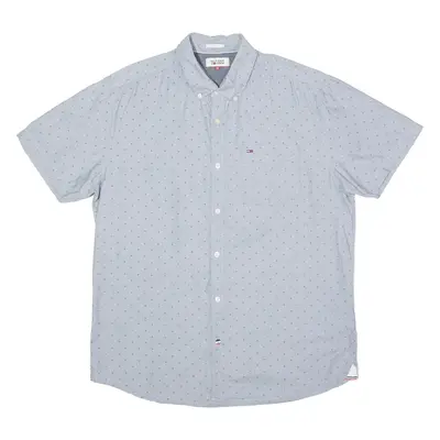 TOMMY HILFIGER Slim Fit Snowflake Print Mens Shirt Blue XL