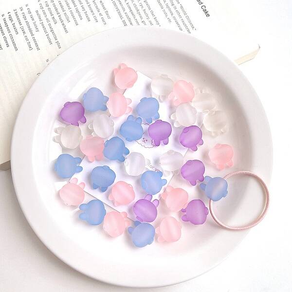 Rubberized Style Transparent Acrylic Beads