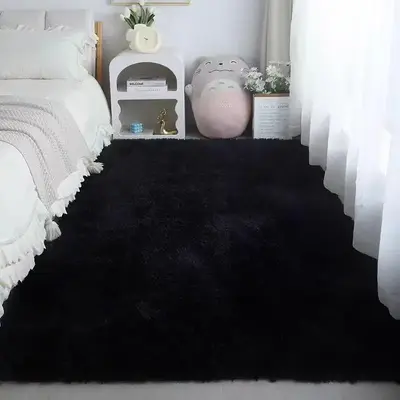 Solid Color Bedroom Rug, Modern Soft Plush Carpet, Bedside Rugs, Non-slip Carpet for Home Living Room Bedroom Decor