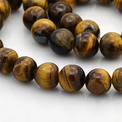 Natural Tiger Eye Round Beads Strands