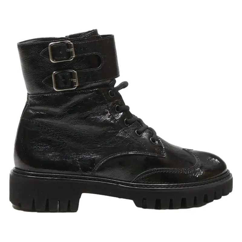 PAUL GREEN Lace-Up Boots Black Leather Womens UK 4