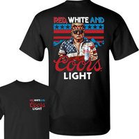 Red White and Coors Light 2 Sided Unisex T-Shirt, 4th Of July Cotton Tee, Independence Day Shirt, Patriotic Clothing, Coors A...