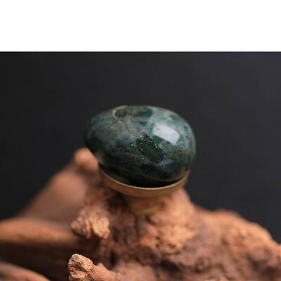 Natural Moss Agate Egg Figurines Statues for Home Office Desktop Decoration