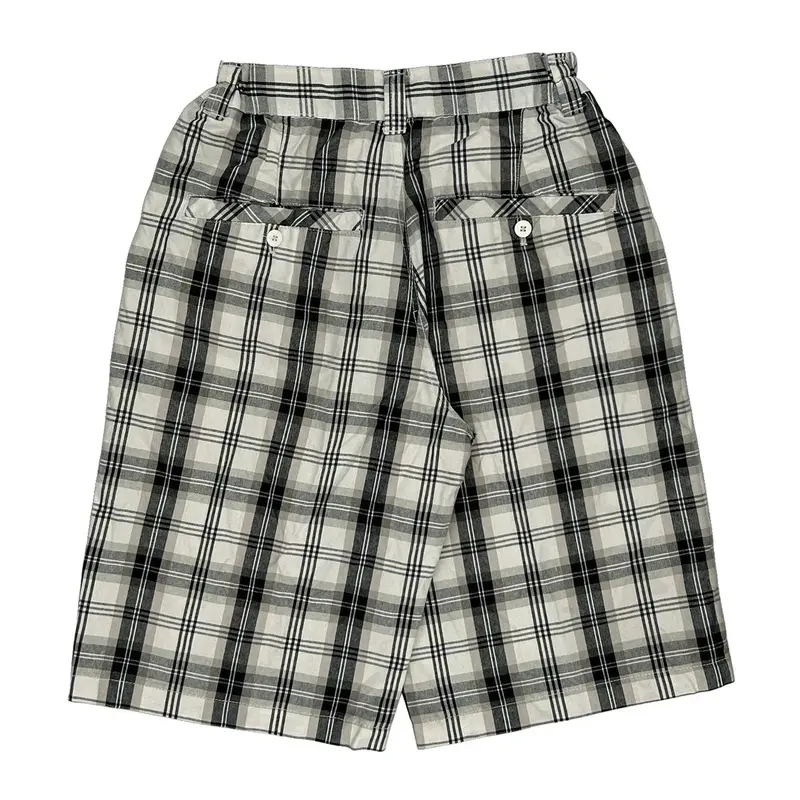 Southpole Checked Shorts - 28W 12L Black & White Cotton | Size: 28″ waist