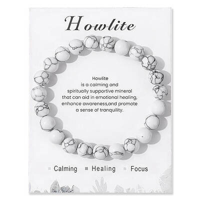 Natural Howlite Beaded Stretch Bracelets