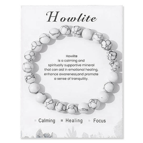 Natural Howlite Beaded Stretch Bracelets