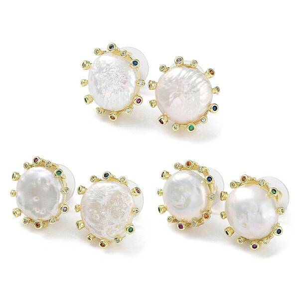 Rack Plating Brass Stud Earrings