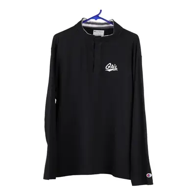 Champion 1/4 Zip - Large Black Cotton Blend