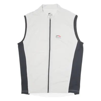 SKINFIT Cycling Mens Jersey Grey Sleeveless 1/4 Zip L