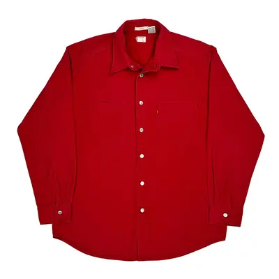 Loose Fit Levis Denim Shirt - Medium Red Cotton