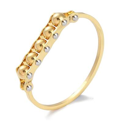 PVD Vacuum Plating Round Beaded 304 Stainless Steel Bangles