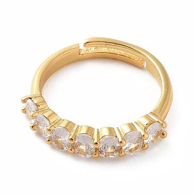 Cubic Zirconia Adjustable Ring