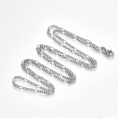 Brass Coated Iron Figaro Chain Necklace Making