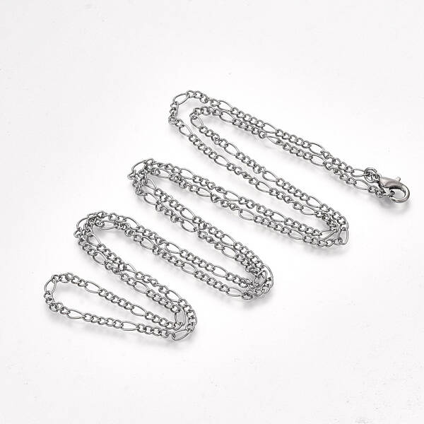 Brass Coated Iron Figaro Chain Necklace Making